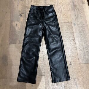 Aritzia Black Leather Pants